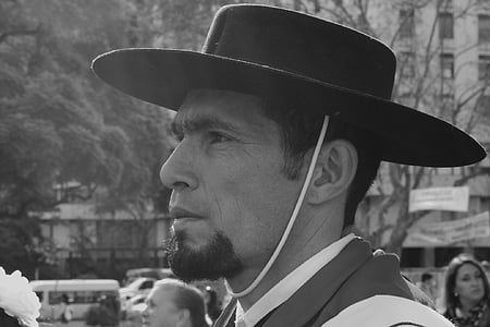 Gaucho, persona, cappello, partito del paese Argentina, sguardo, uomo, persone