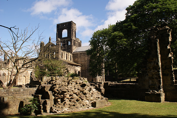Kirkstall abbey, ruiny, staré budovy, Leeds