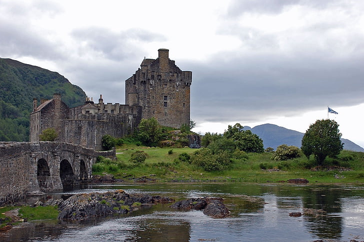 slott, Bridge, Skottland, resor, landmärke, turism, berömda