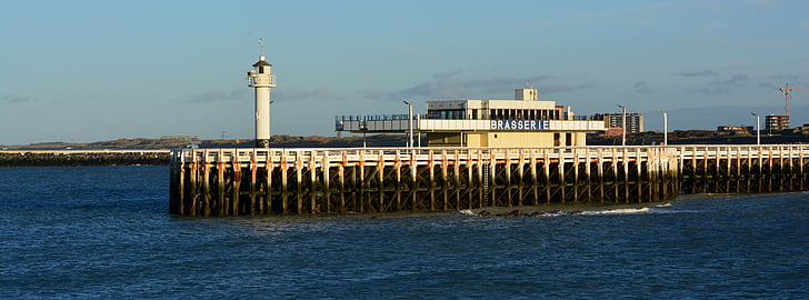Oostende, Pier, havet, Lighthouse