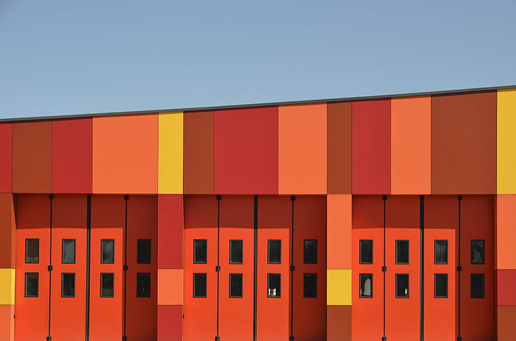 brown, red, yellow, house, building, orange, housing
