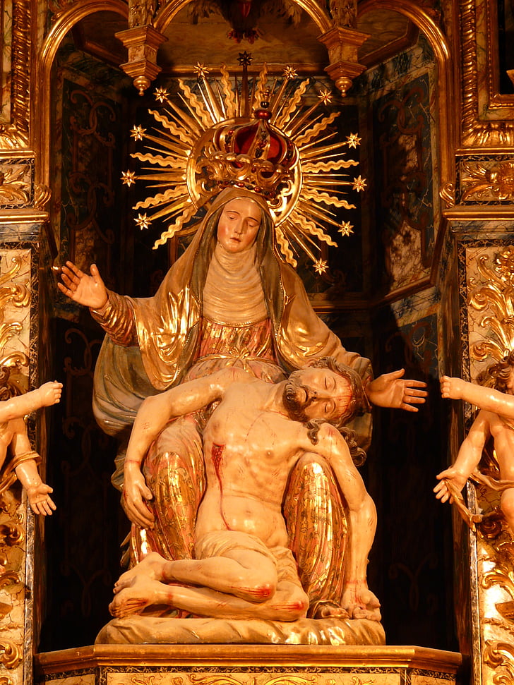 maria Santa, altar, Iglesia, oro, luz, Cristo, cristianismo
