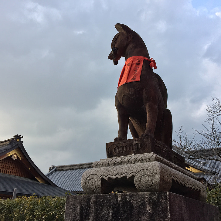 Fushimi inari, Japón, Monasterio de, Bestia, escultura, Fox, edificio