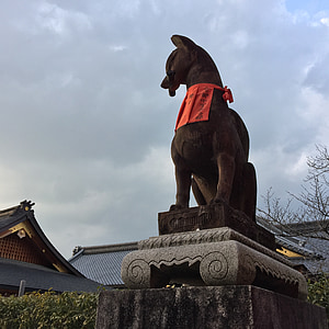Фусими Инари, Япония, Монастырь, зверь, скульптура, Фокс, здание