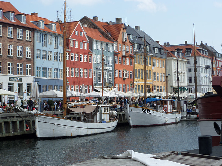 Danska, Kopenhagen, danski, turizam, Gradski pejzaž, luka