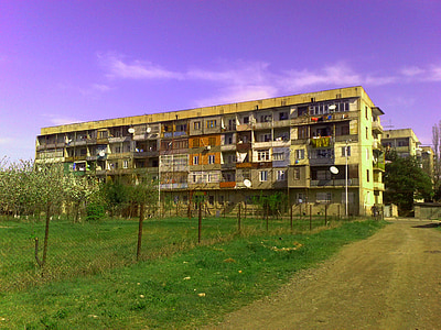 predmestí, Gruzínsko, Tbilisi, dom, ploché, konštrukcia, obytných