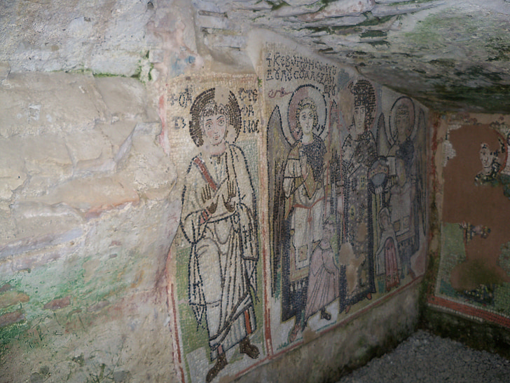 Albânia, Durres, Anfiteatro, Igreja, pintura mural, Cristianismo, mosaico