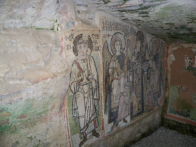 Albania, Durres, Amphitheater, Gereja, mural, Kekristenan, mosaik