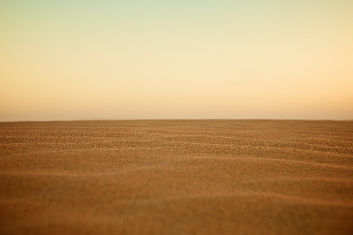 poušť, Horizont, horká, písek, obloha, slunečno