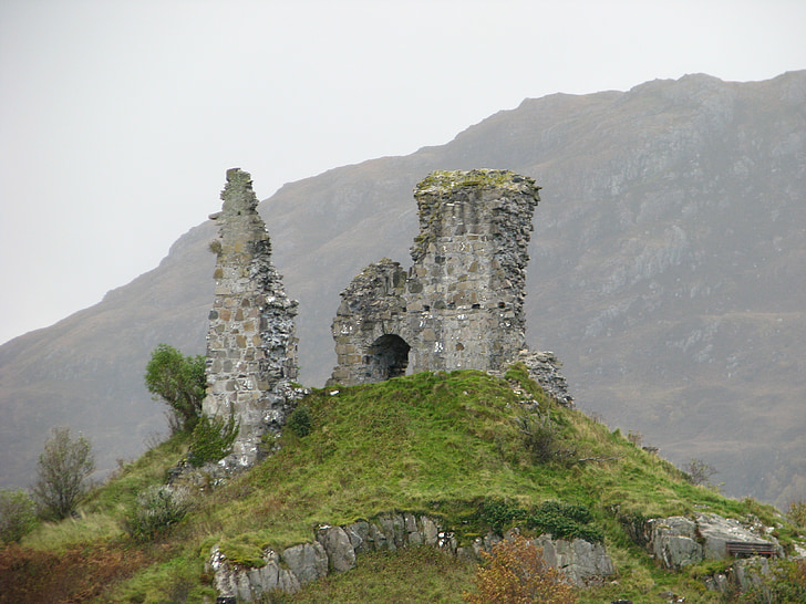 ruin, Skotland, landskab, gamle, skotske, rejse, naturskønne