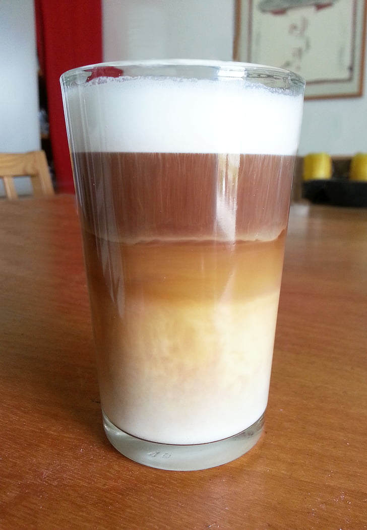 káva, Café au lait, Latte macchiato, milchschaum