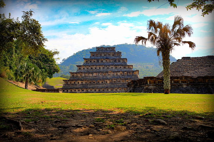pyramide, Maya, Mexico, arkitektur, turisme, pyramiderne, solen