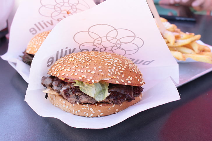 Burger, fast-food, delicioase, mânca, junk food, gustare, hamburger