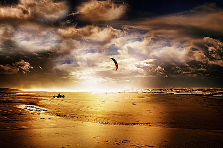 Dánsko, Já?, Severní moře, pláž, písek, svátek, obloha