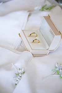 Vera, cincin kawin, emas, cincin, kotak, pernikahan, putih