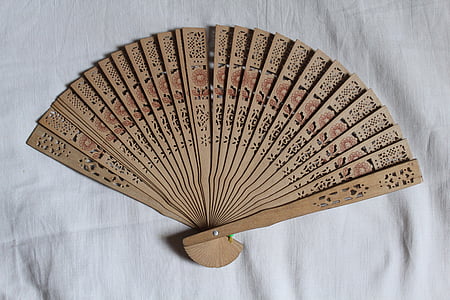 Ventilatore della mano, Cinese, Giapponese, Ventilatore, antica, in legno, asiatiche