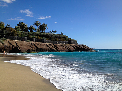 Tenerife, Atlanti-óceán, tenger, Beach, kék, víz, hullámok