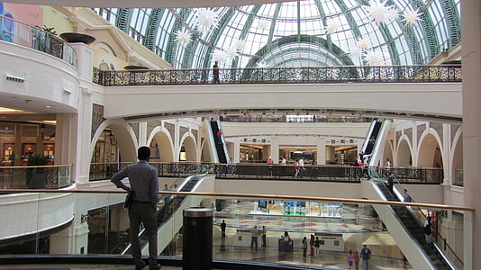 winkelcentrum, laag, Dubai, het glazen plafond, man, brug, Skywalk