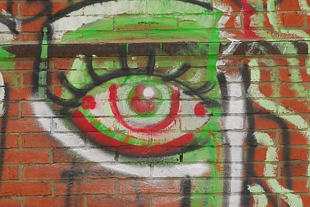 grafite, parede, arte, pintura, vandalismo