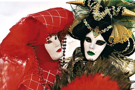 Karnaval, masker, Venesia, panel, kostum, bergerak, dekorasi