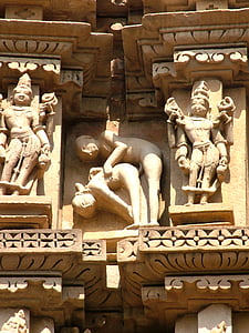 Khajuraho, Kamasutra, India, monument, stein, arkitektur, bygge