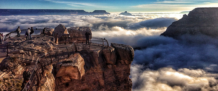 grand canyon, cloud inversion, rare, meteorology, weather, landscape, scenic