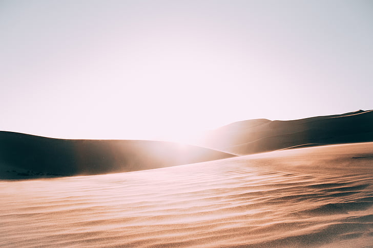 Пустельний, яскраві, Світанок, пустеля, краєвид, пісок, піщані дюни