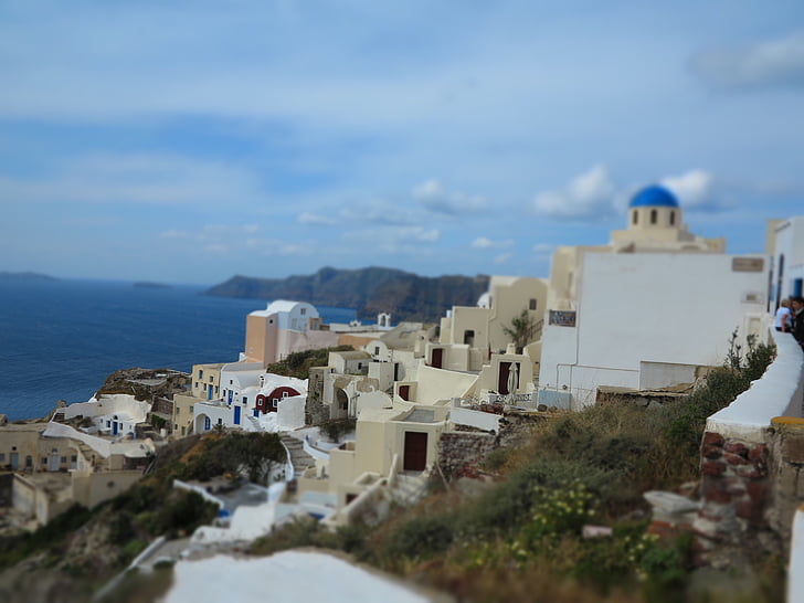 Santorini, Griekenland, witte huizen