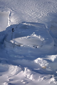 auto, lumen keskelle, talvi, lumi, luminen, kylmä, Frosty