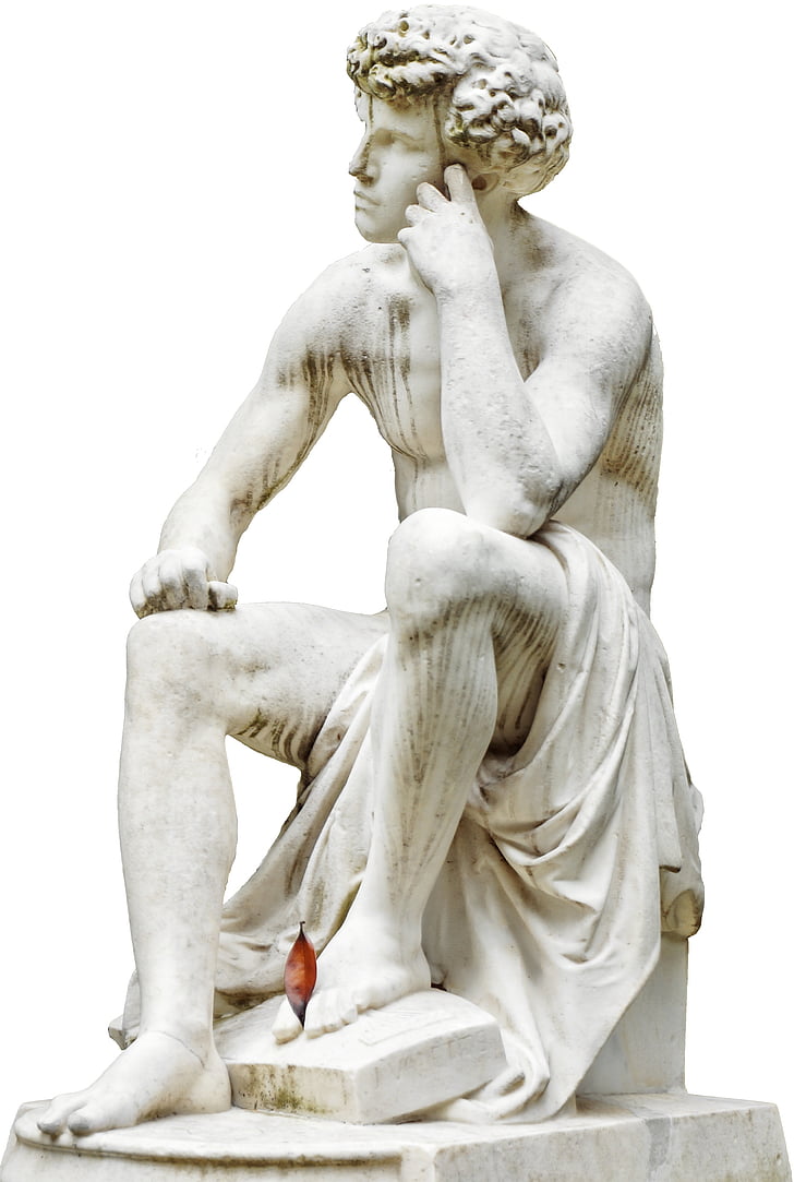 Parigi, Figura, scultura, uomo, pietra, seduta, ragazzo
