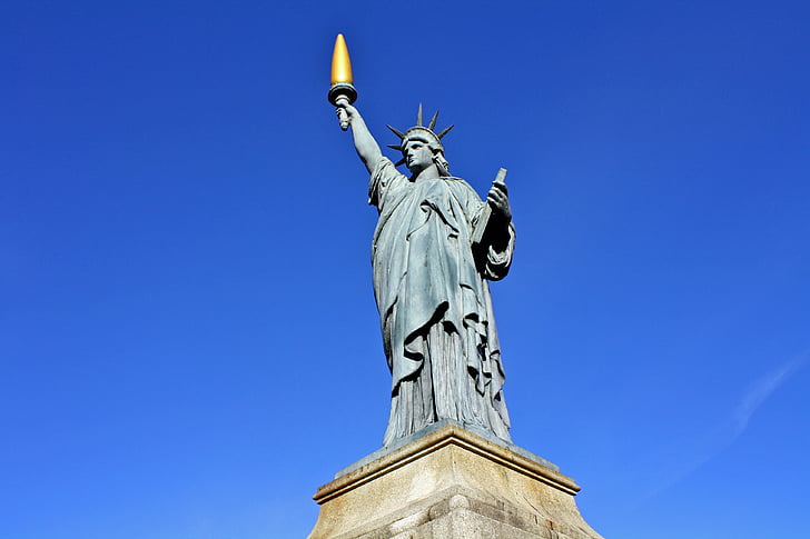 estatua de la libertad, estatua de, Monumento, independencia, punto de referencia, Dom, Manhattan