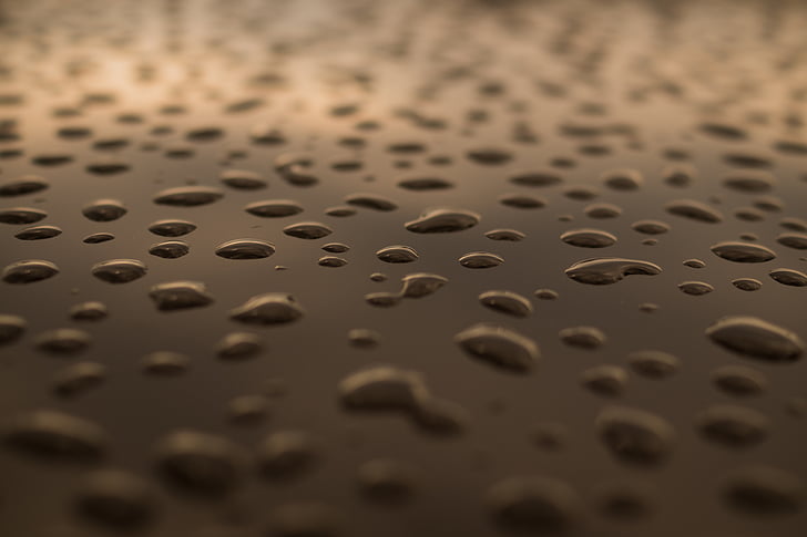 drops of water, raindrops, surface, drop, rain, backgrounds, wet