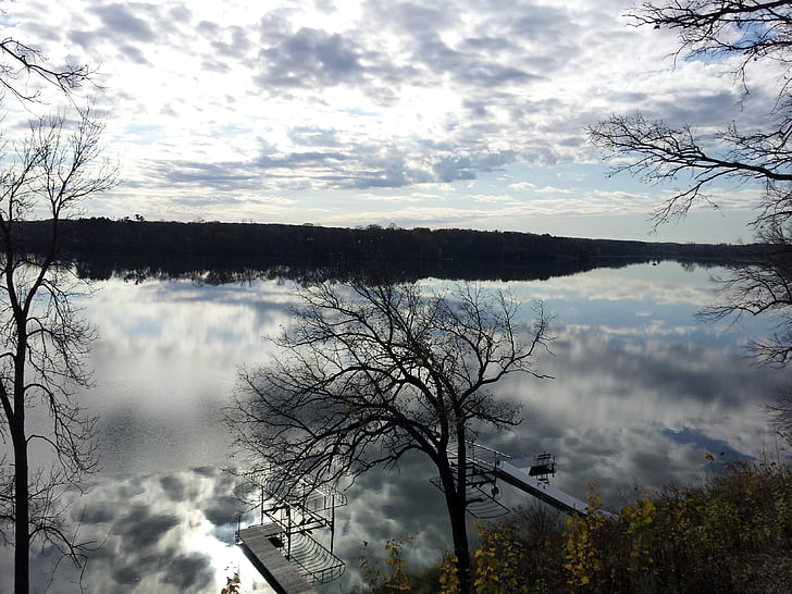 Minnesota, blå sø, refleksion