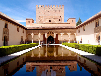 Alhambra, gránát, Andalúzia, Spanyolország, Palace, építészet, kövek
