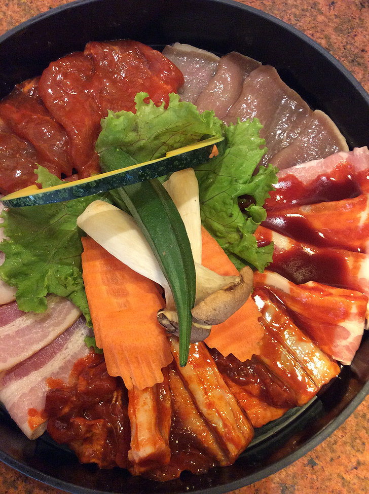Ψησταριά, Κορεατικά, τροφίμων, Μπάρμπεκιου, μαγείρεμα, χοιρινό κρέας, μάγειρας