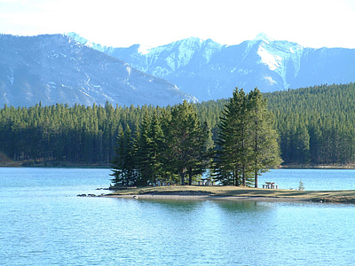 canada, rockies, lake, nature, mountain, forest, landscape