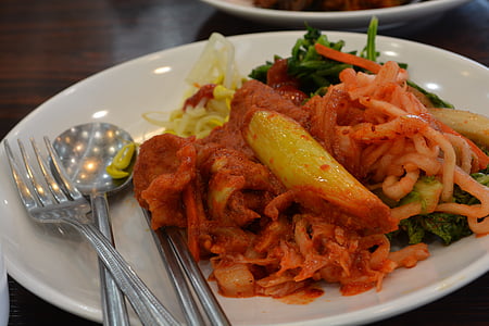 buffet, alimentos, Kimchi