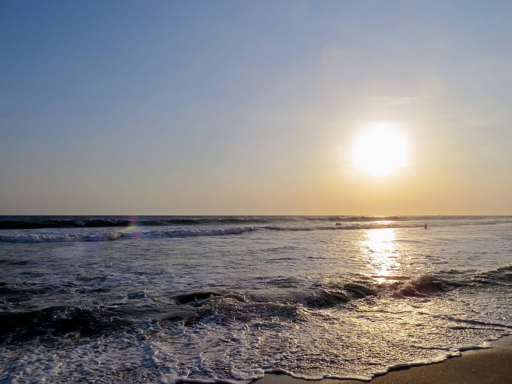 Захід сонця, пляж, НД, пісок, життя, море