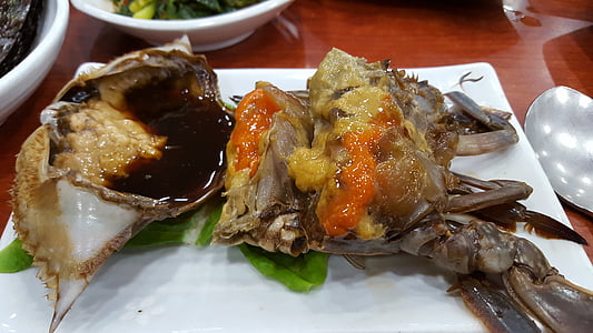 crabe, crabe de soja, alimentaire, Coréen, Seosan, salle à manger, coréen traditionnel