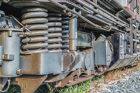 Loco, Diesellocomotief, chassis, veer, spoorwegen, historisch, locomotief