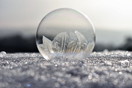 milni mehurčki, zamrznjeni, Frost, zamrznjena bubble, eiskristalle, pozimi, hladno
