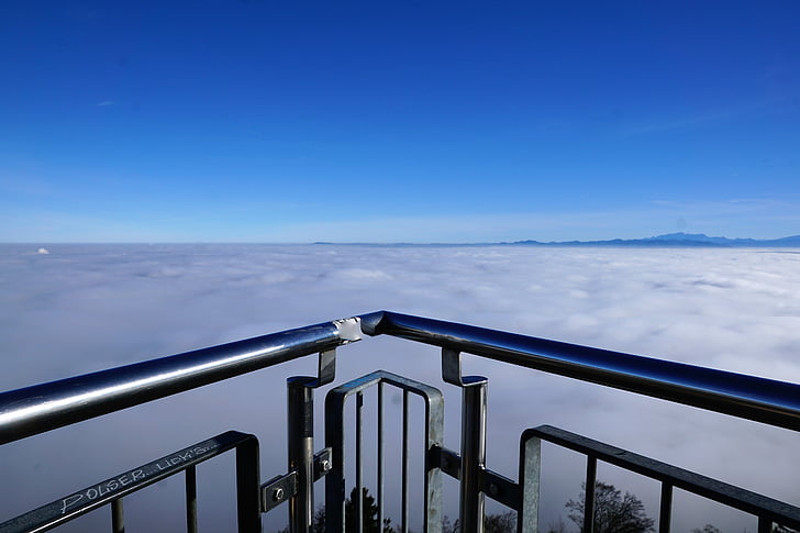 Уетлиберг, Цюрих, Швейцария, планински, мъгла, природата, пейзаж