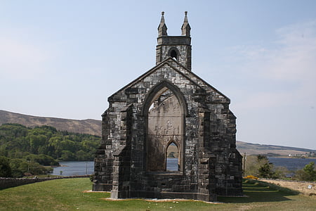 gamla kyrkan, Donegal, Jag, Irland, dunlewey, Irländska, arkitektur