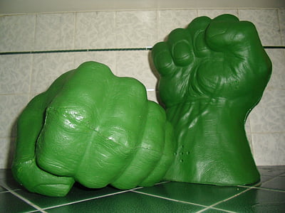 incroyable, Hulk, mains, poings, combats, jouets, amusement