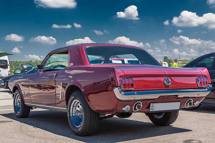 bil, Mustang, Ford, ford mustang, 1965, veteran, Old timer
