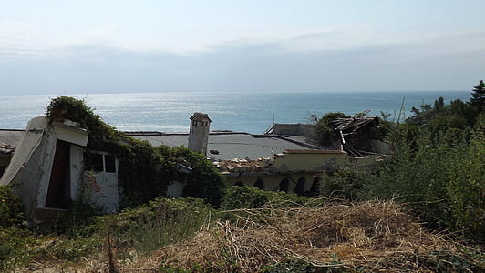 ruins, house, sea, bulgaria, peace, coast, black sea