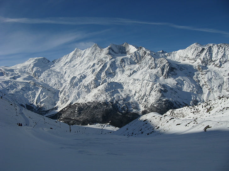 Švýcarsko, Zimní sporty, hory, sníh, krajina