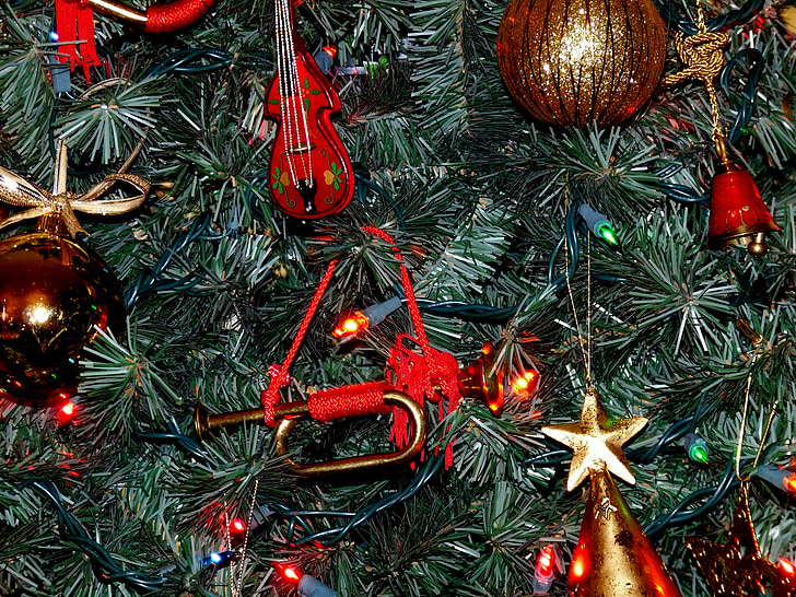 christmas tree, holiday, ornaments, tree, christmas, star, green