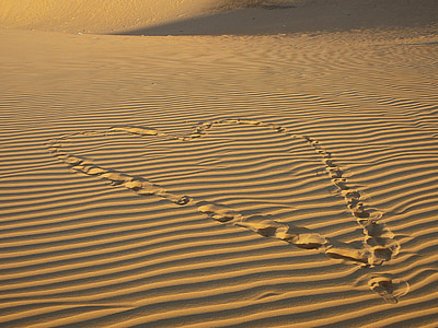 ørken hjerte, sand, ørken, hjerte