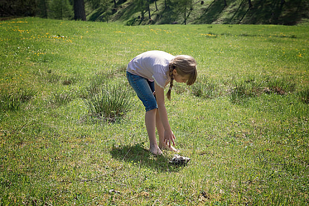 human, child, girl, meadow, nature, out